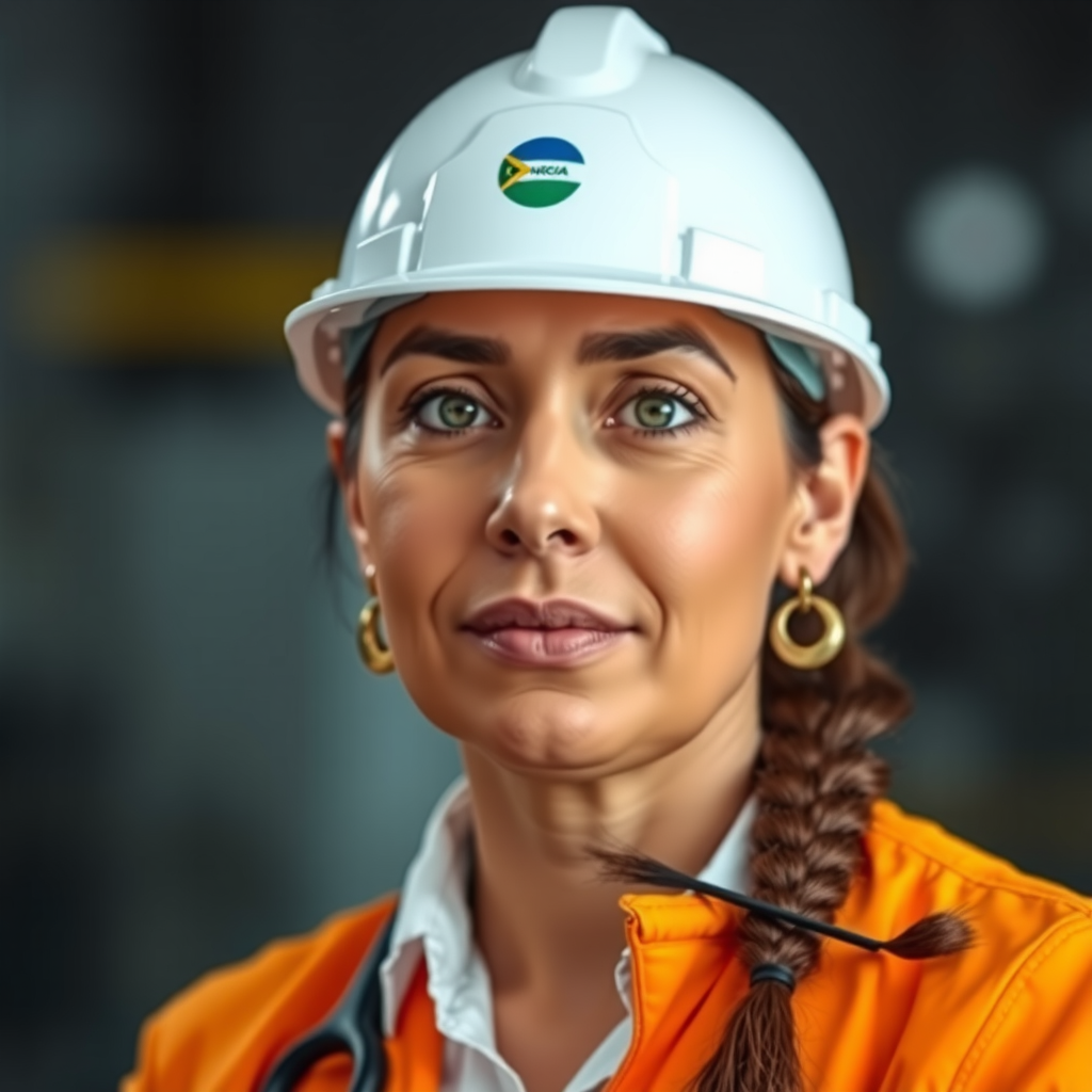 Marina Silva, Diretora de Operações da Petrobrsiil, mulher profissional brasileira de 38 anos, com expressão confiante e determinada